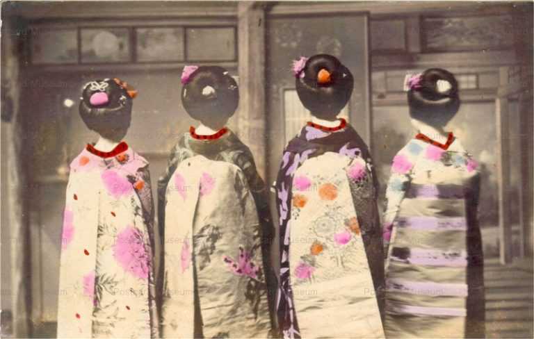 m014-舞妓四人 帯 後姿