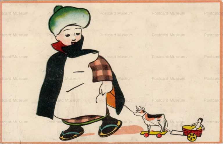 ne140-馬と人形を引く男の子