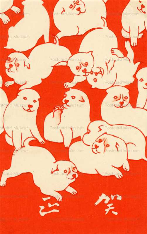 ni250-賀正 沢山の子犬