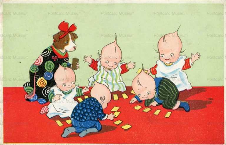 ni452-kewpie カルタ取り 犬とキューピー