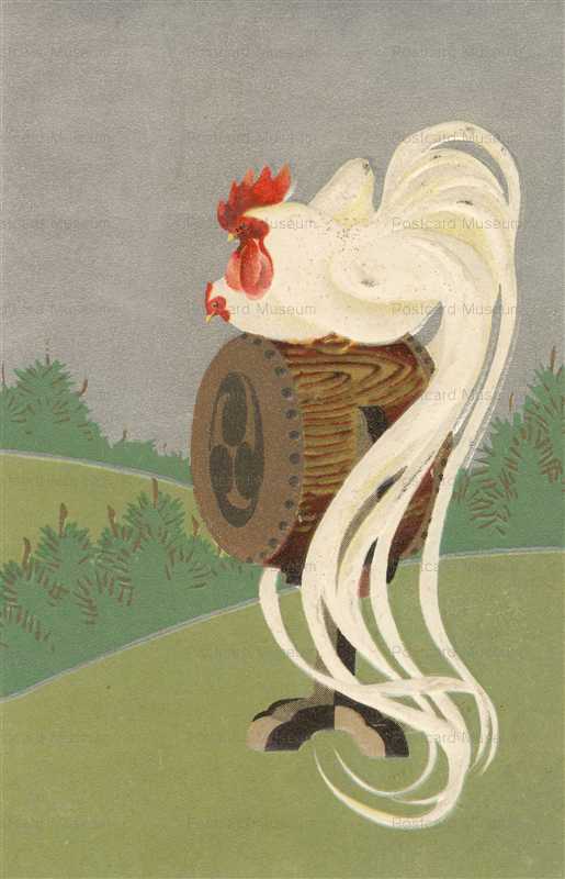 nj006-太鼓に乗るにわとり