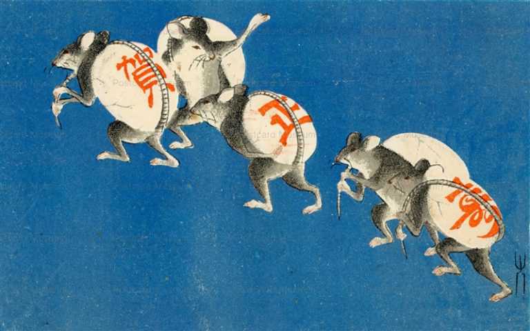 nn170-餅を運ぶ鼠