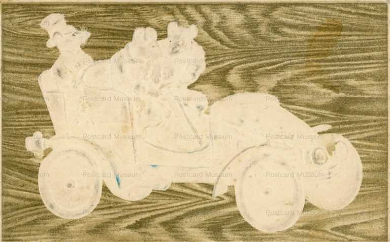 nn660-車のネズミ 木版