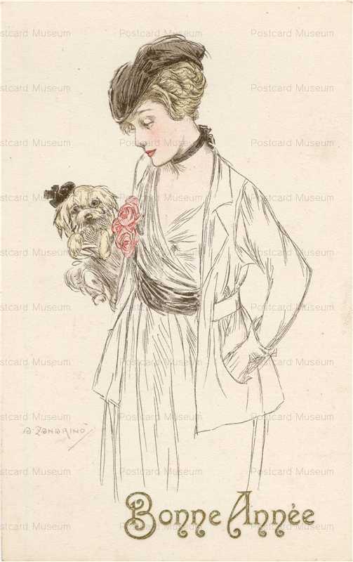 ny080-Bonne Annes Zandrino Maltese Dog with Lady
