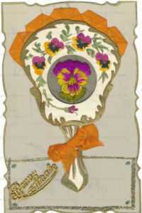 ny320-Bonne Annee Hand Mirror Celluloid