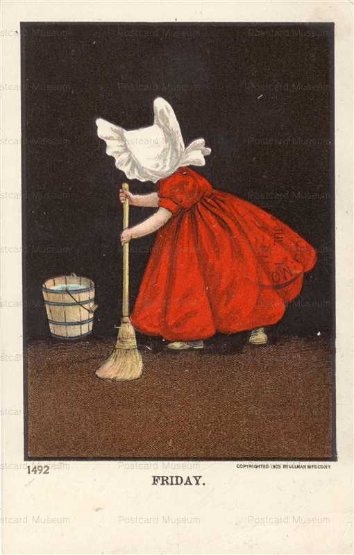 qb045-Sunbonnet Girl Clean Friday