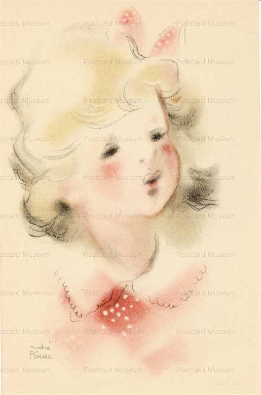 qb525-Andre Penac Postcard Superb Pretty Girl