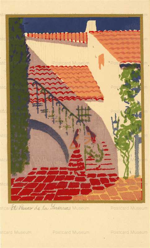 rm009-Handmade Serigraph Postcard Topanga Canyon CA 2