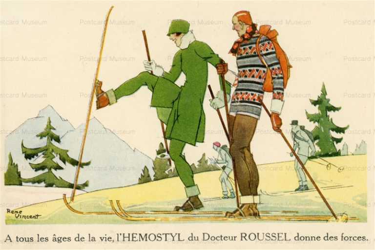 rv030-Ski Rene Vincent Hemostyl du Dr Roussel Advertising