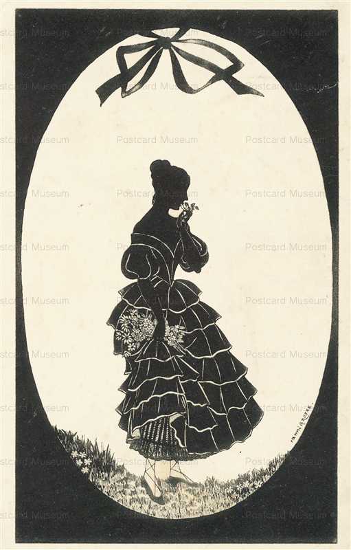 sib019-Lady Garden with Flowers Silhouette