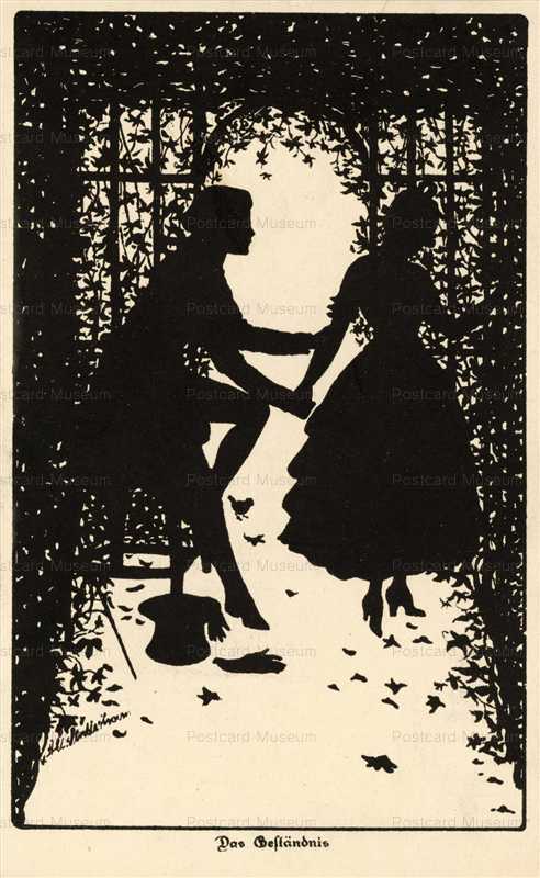 sib040-Lovers in Garden Silhouette