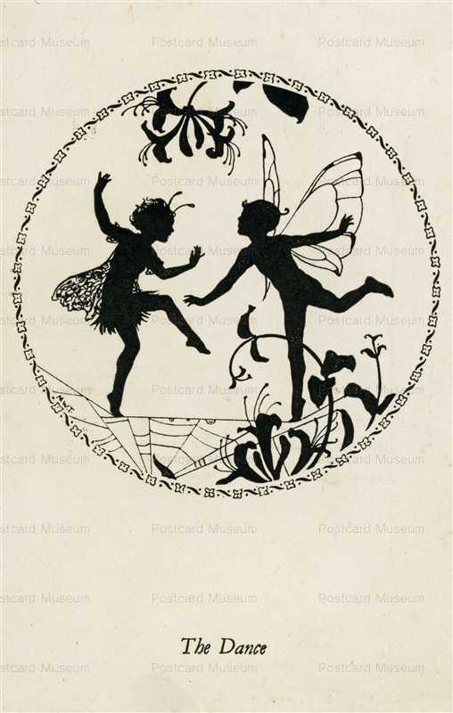 sib525-Margaret Winifred Tarrant Elfin Series Silhouette the Dance