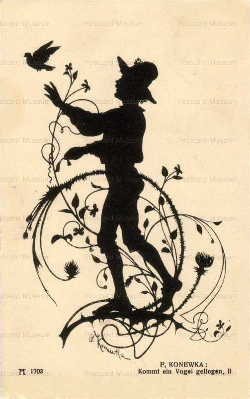 sib540-Boy with Dove Silhouette