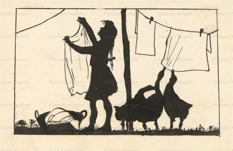 sib740-Silhouette Geese German