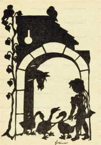 sib775-Girl with Gooses Silhouette