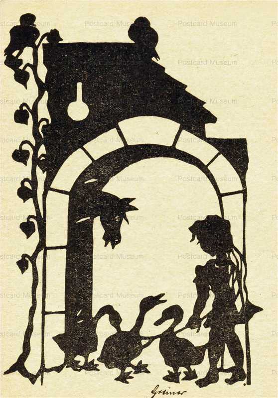 sib775-Girl with Gooses Silhouette