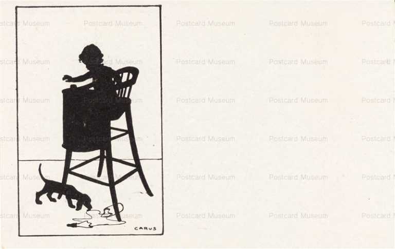 sib785-Baby and Dog Carvs Silhouette