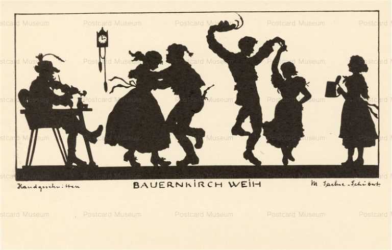 sib850-Silhouette German Farmers Dance Sachse-Schinber