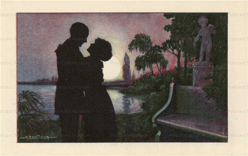 sic041-Aurelio Bertiglia Silhouette of lovers in Sunset