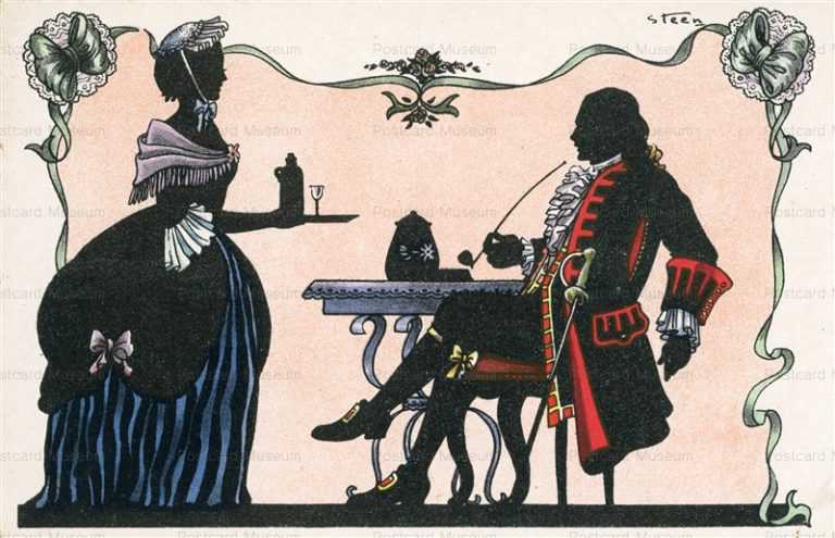 sic083-Silhouette Steen 18th Century Couple