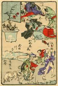 ukk616-暁斎 狂斎百図 一 かれ木に花