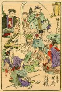 ukk628-暁斎 狂斎百図 一 蛙の児はかへるとなる かへるのつらへ水