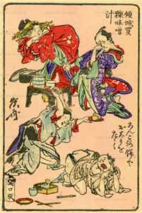 ukk630-暁斎 狂斎百図 一 あんころ餅でおしりをたたく