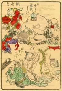 ukk647-暁斎 狂斎百図 一 おへそか茶をわかす 親のすねかぢり