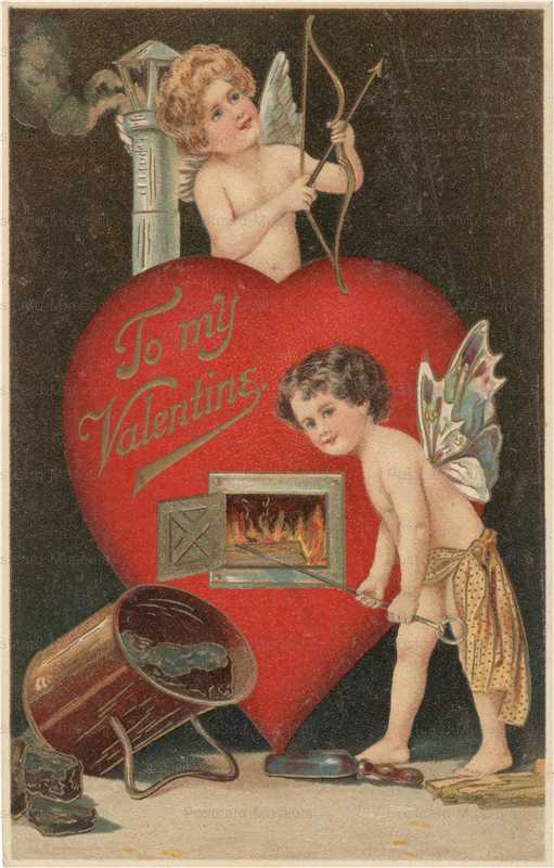 v190-Valentine Cupids Melt Iron