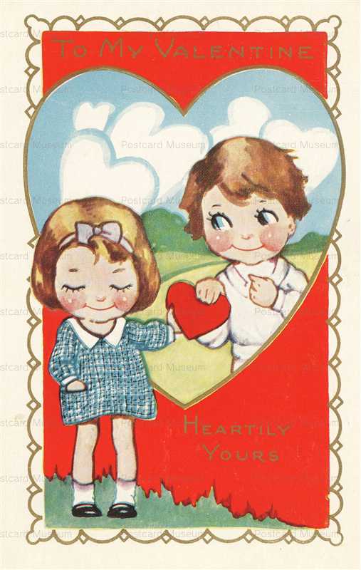 vh880-Valentine Greeting Girl and Boy