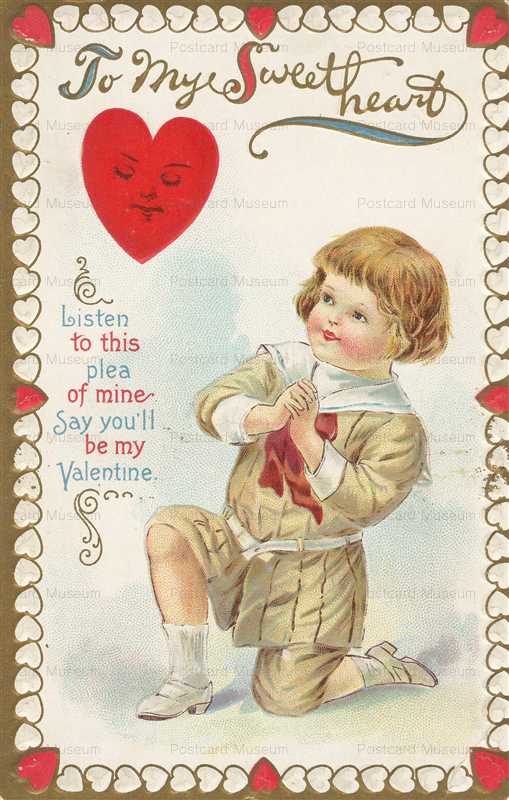 vh890-Valentine Boy Kneeling Smiling Heart