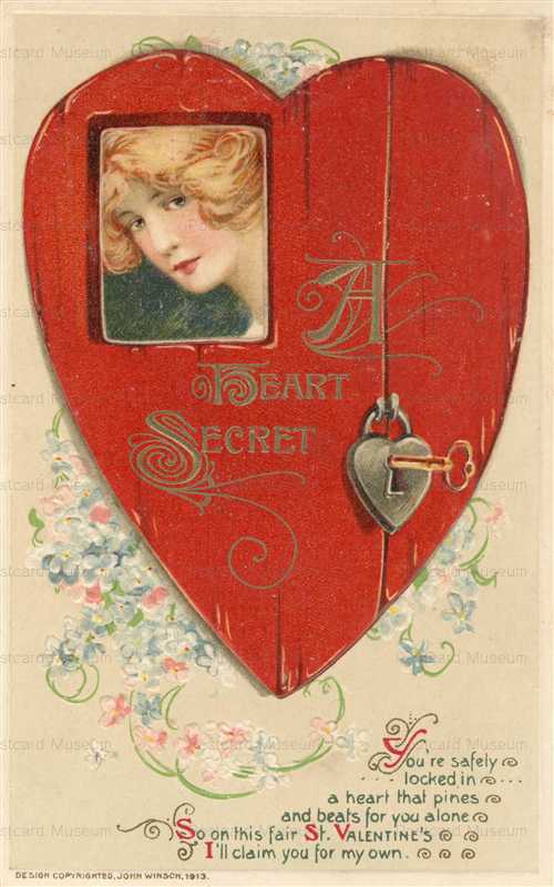vl575 winsch schmucker valentines day pretty lady in heart 絵葉書