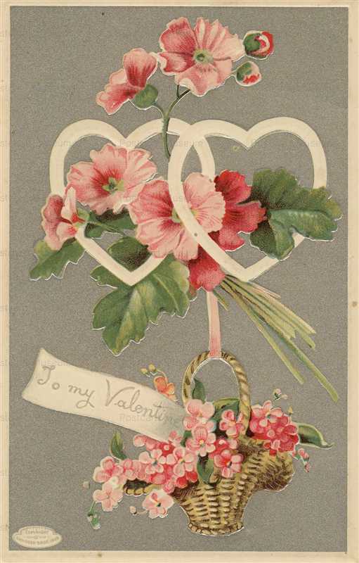vl910-Valentine Flower Basket