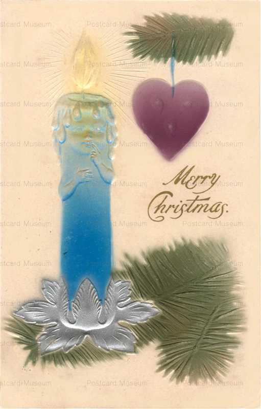 xm010-Merry Christmas Candle Heart