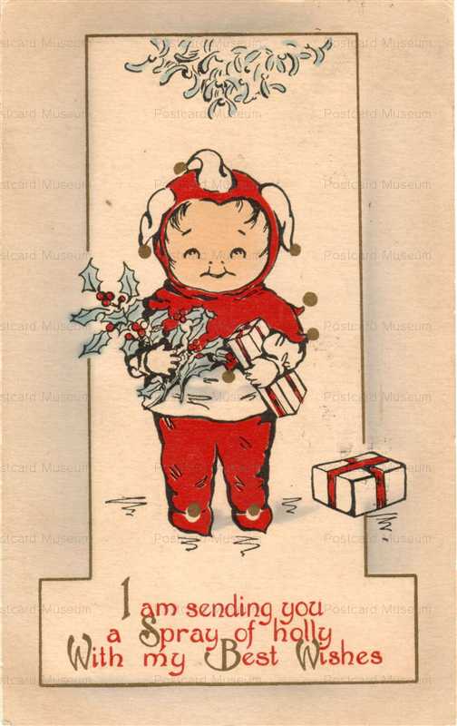 xm025-Cute Kids Old Christmas Postcard