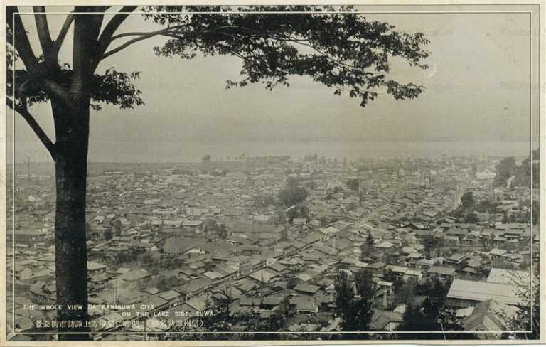 yt1270-Kamisuwa City on the Lake Suwa Nagano 湖畔に榮ゆる上諏訪市街全景 長野