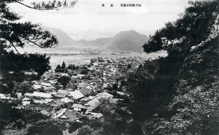 yt370-View of Yudanaka onsen Nagano 信州湯田中温泉全景 長野