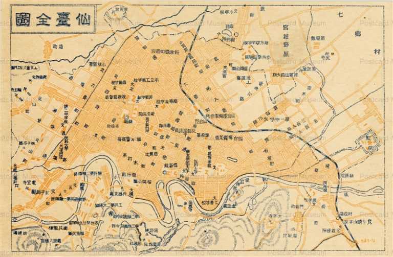 se1760-Map of Sendai 仙台全図