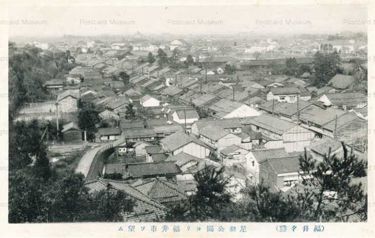 hf490-Asuwa Park View Fukui 足羽公園ヨリ福井市ヲ望ム 福井名勝