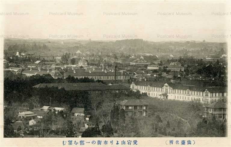 se1660-View Sendai 愛宕山より市街の一部を望む 仙臺名所