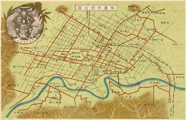 se1770-Map of Sendai 仙台市街全図