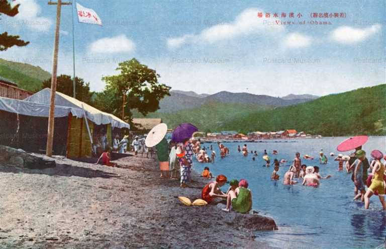 hf1662-View Obama Sea Bathing Wakasa 小濱海水浴場 若狭小浜名勝