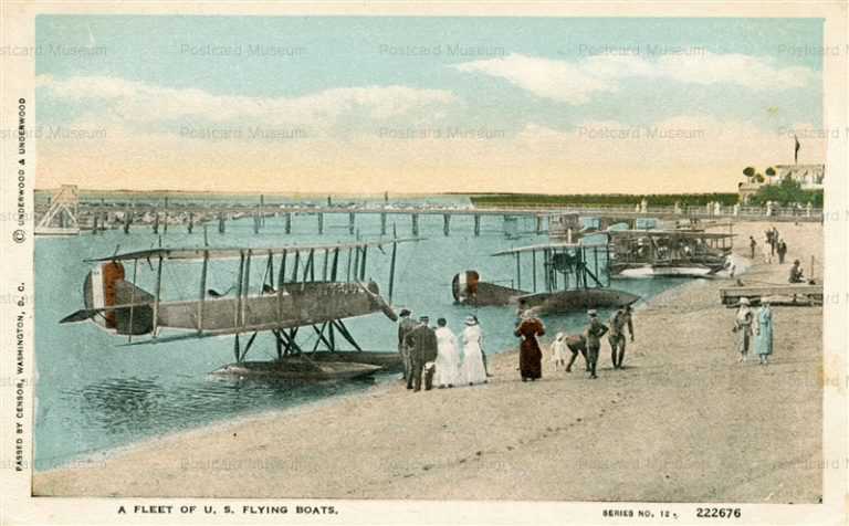 air100-Fleet of US Flying Boats Seaplanes-Beach