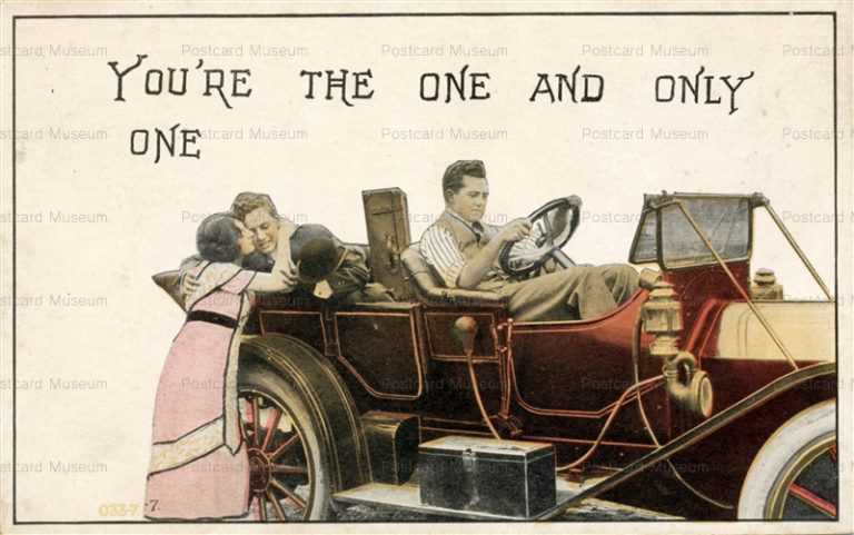 car140-Chauffeur Drives Couple in Early Car