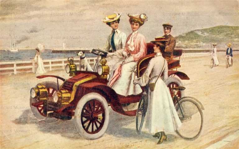 car820-Women in a Horseless Carriage
