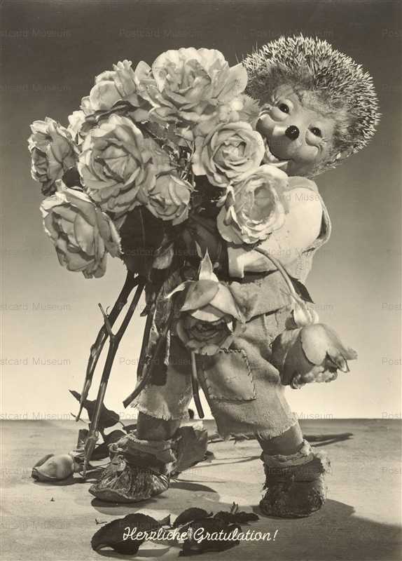 dob1150-Teddy Bear With Roses Bouquete