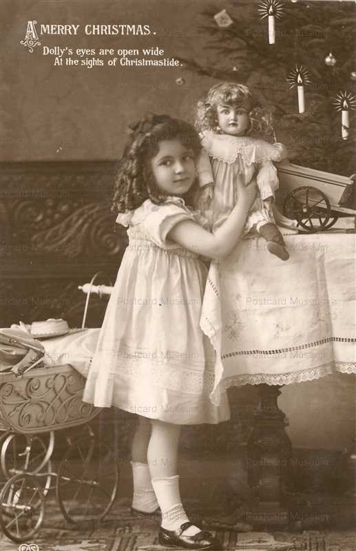dob128-Big Doll with Girl Merry Christmas