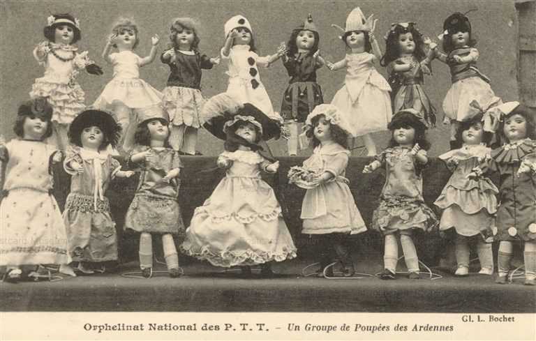 dob200-Orphelinat National des P T T 1910s Bisque Dolls Ardennes France1