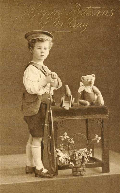 dob300-Boy Soldier with Teddy Bear