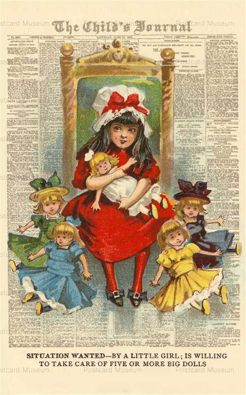 doc003-Girl and Dolls Child Newspaper